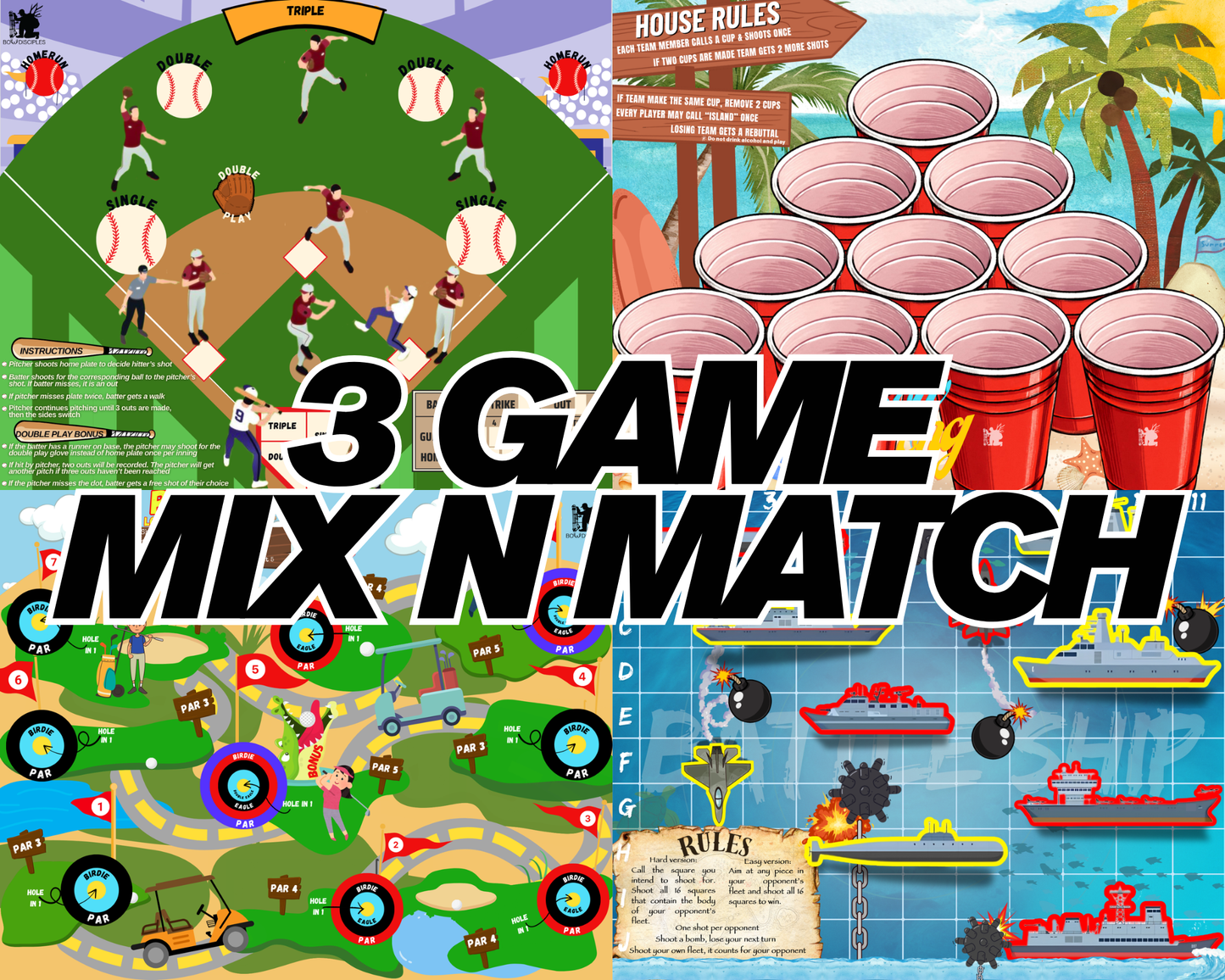 3 Game Archery Target Bundle