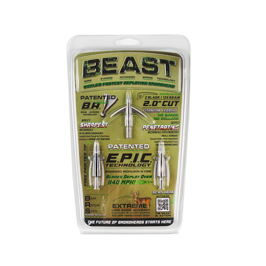 Beast Broadheads ALUMINUM 2 PACK+PRACTICE TIP